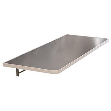 Imagem de Mesa dobrável montada na parede, mesa de computador de jantar com folhas suspensas, bancada flutuante dobrável para economia de espaço, para escritório, casa, cozinha (tamanho: 120 * 40 cm/47 * 16