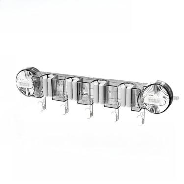 Imagem de Suporte Organizador Multiuso Suporte Gancho Para Pendurar Vassoura Rodo Utensilios Com ventosa potente(Cinza)