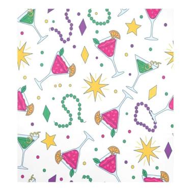 Imagem de Blueangle Mardi Gras Coquetéis Lava-louças Capa Magnética Decorativa Frontal de Lava-Louça, Decalques de Armário Doméstico Eletrodomésticos, 58 cm C x 66 cm Adesivo Magnético Decorativo (200)