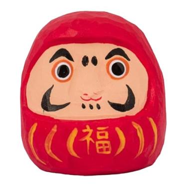 Imagem de Ｂｅｓｇａ Pequena boneca Daruma de madeira japonesa, estatueta em miniatura Dharma, escultura artística para estante.