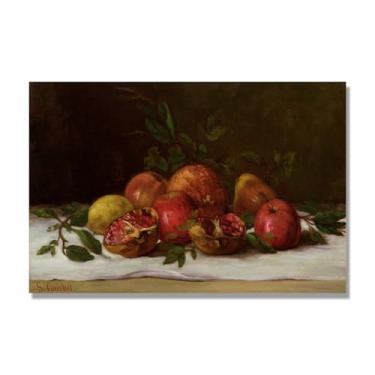 Imagem de NHLDZYH Tela vintage de frutas mortas, impressão de estilo de pintura a óleo vintage, decoração de jantar de fazenda C11. 60 x 90 cm. Somente tela