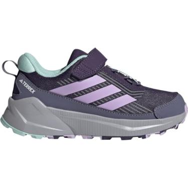 Imagem de adidas Tênis de caminhada unissex infantil Terrex Trailmaker 2, Ameixa aurora/ameixa em pó/água-marinha semiflash, 12 Little Kid