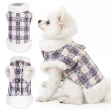 Imagem de Jaqueta de inverno para cães com arnês macio e quente casaco de lã para cães, clima frio, neve, roupas para animais de estimação, roupas para fotos