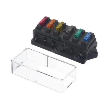 Imagem de Caixa De Fusíveis Automotiva 12V 24V Com 4, 6, 8 Ou 12 Vias, Caixa De 