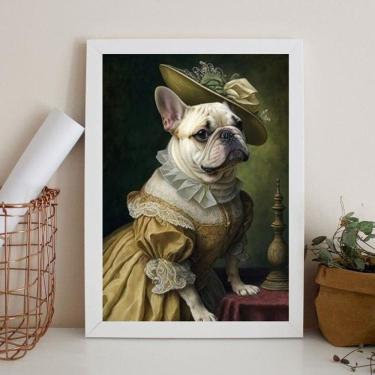 Imagem de Quadro Bulldog Francês Branquinha - Lady 33X24Cm