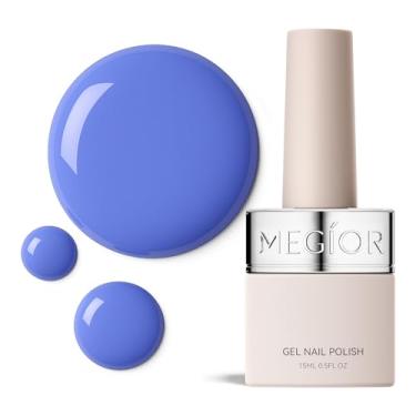 Imagem de MEGIOR Esmalte de gel ultra marinho 0,5 ml azul roxo de imersão lâmpada UV LED kit de esmalte de gel de cura para salão de beleza e arte de unhas, manicure iniciante, faça você mesmo em casa