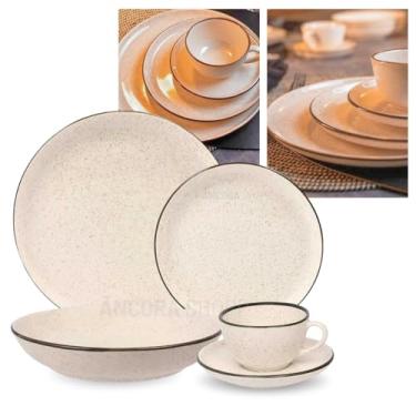 Imagem de Aparelho de Jantar Oxford Duna 20 Peças – Louça de Porcelana para 4 Pessoas