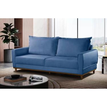 Imagem de Sofá Lisboa Caixa Zero 220m Movenzo Estofados, Azul