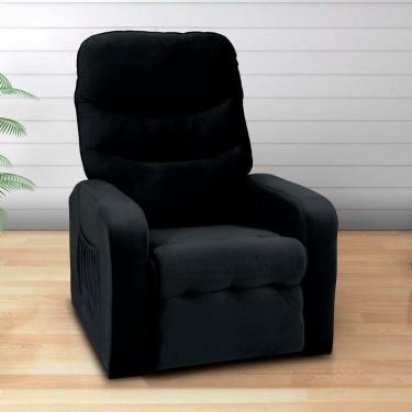 Imagem de Poltrona Do Papai Reclinável Confortavél Punto Matrix Veludo Preto