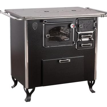 Imagem de Fogão A Lenha Com Forno E Caixa Esq Preto Fornos Pinhal N2