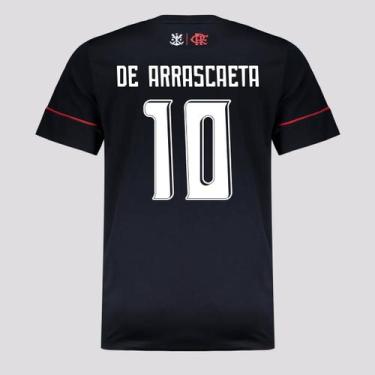 Imagem de Camisa Flamengo Canastra 10 De Arrascaeta Infantil Preta - Braziline, 