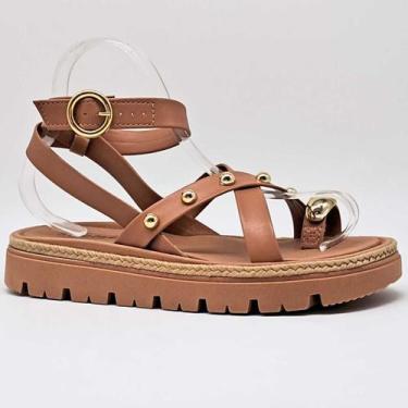 Imagem de Sandália Feminina Moleca Tornozelo Papete Estilo Conforto 5504.213, Nu
