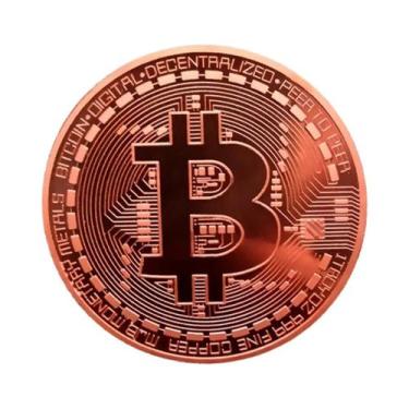 Imagem de Medalha De Bitcoin Em Metal Eletrogalvanizado, Arte BTC, Moedas Cripto