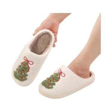 Imagem de Chinelos De Inverno De Algodão Para Mulheres Com Estampa De Árvore De 