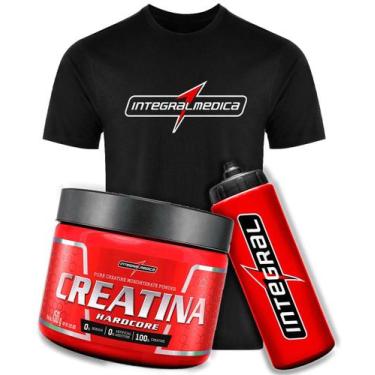 Imagem de Kit Camiseta Integralmedica Creatina Squeeze Camisa Dry Fit Cor:PretoT