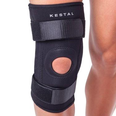 Imagem de Joelheira Articulada Kestal Preta - Ajustável Plus-Unissex