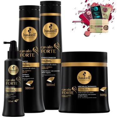 Imagem de Kit Haskell Cavalo Forte Sh Cond Masc 500g Tônico 120ml