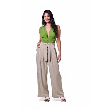 Imagem de Calça Pantalona Feminina com Cinto-Feminino