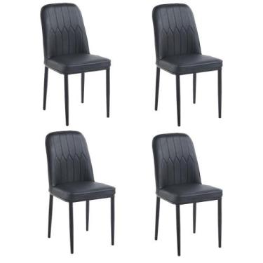 Imagem de Cadeira De Jantar V1006 Versi Kit 4 Unidades - Preto