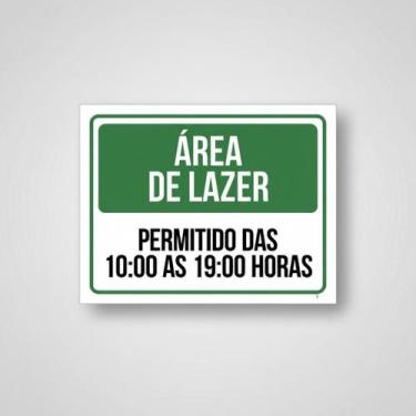 Imagem de Placa Acm Área De Lazer Horário Permitido 18X23 - Sinalizo