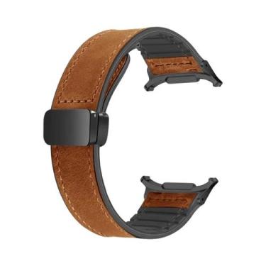 Imagem de Pulseira Magnética De Couro E Silicone De 47mm Para Samsung Galaxy Wat