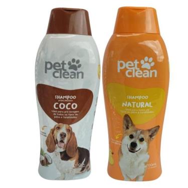 Imagem de Kit Shampoo Coco + Shampoo Natural Pet Clean Cachorro Gato