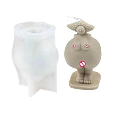 Imagem de Molde De Silicone Grande 3D De Mulher Yoga Para Estátua De Cera De Soj