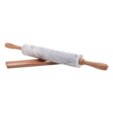 Imagem de Rolo de Massa Lyor Marin de Mármore e Bambu 44,5 x 6,5cm - Wolff