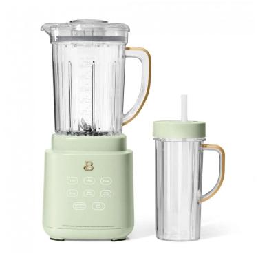 Imagem de Generic PowerExact Liquidificador com Motor 700W, Jarra Tritan 1,5L, Copo Individual 600ml, 3 Velocidades, 4 Modos Pré-definidos, Verde Sage