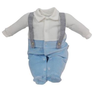 Imagem de Macacão Plush Bebê Menino Luxo Inverno Suspensório Ref. 2776 - CHUQUIN