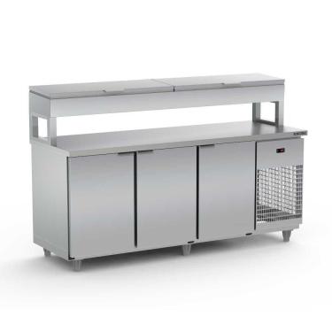 Imagem de Balcão De Serviço Ref. Condimentador 2,00 Metros Inox Tampo Estendido Bsrcte2000 Refrimate 220V