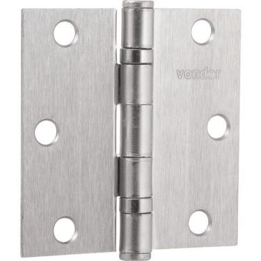 Imagem de Dobradiça P/ Porta 3" Aço Carbono Niquelado C/ 3 Pç Vonder