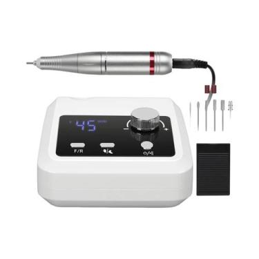 Imagem de Máquina De Furar Unhas Profissional 45000RPM 30W Com Tela LCD, Polidor