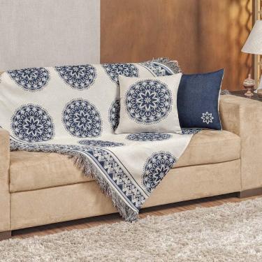 Imagem de Xale Decorativo Turin Com Franja 1,60m X 1,40m Jacquard 1 Peça 58% Algodão 42% Poliéste...