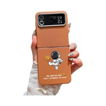 Imagem de Capa De Telefone Dobrável Em TPU Macio Com Textura De Couro À Prova De