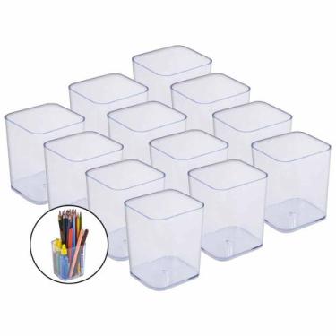 Imagem de Kit 12 Porta Lápis Caneta Objeto Organizador Multiuso Dello - Delo