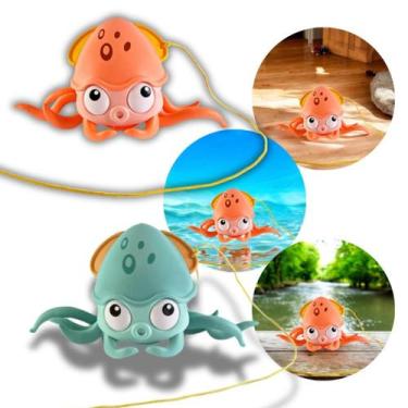 Imagem de Polvo Brinquedo Infantil com Movimento  Para Banho, Chão ou Praia  Cor