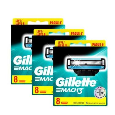 Imagem de Kit com 24 Cargas Gillette Mach3 Leve 8 Pague 6