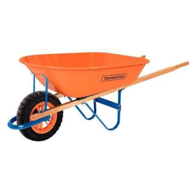 Imagem de Carrinho De Mão Tramontina Caçamba Extrafunda Metálica Laranja 80 L Br