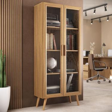 Imagem de Armário de Escritório 68cm 2 Portas com Vidro Retrô Urban Multimóveis MP6039