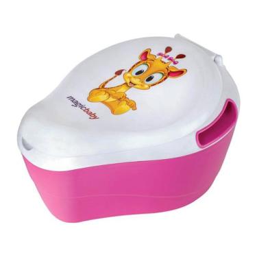 Imagem de Troninho Infantil Magic Baby - Girafa, Branco e Rosa