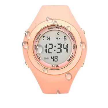 Imagem de Relógio Digital Feminino Esportivo SHUNWAY Rosé + Bateria - Tudo em Ca