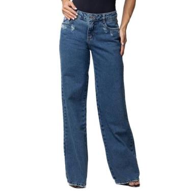 Imagem de Calça Jeans Sawary Wide Leg - 282802 - Azul médio 42, Azul, 42