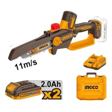 Imagem de Motosserra Mini 6 Pol. 20v 2 Baterias 2ah Ingco Cgsli20662-9 Laranja 4
