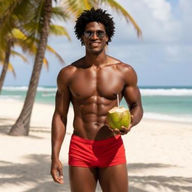 Imagem de Sunga Masculina Boxer Praia Piscina Elasticidade Confortável - ECLIPSE