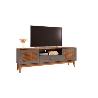 Imagem de Rack Esmeralda 1.60 Cinza Perola/Noce - Casa D Móveis