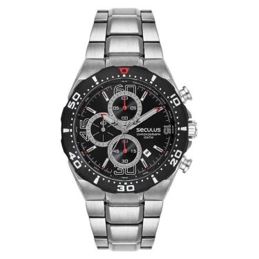Imagem de Relógio Seculus Cronógrafo 77351GPSVCA1 44mm Aço Inox-Masculino
