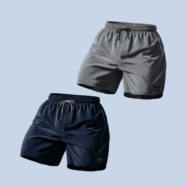Imagem de Kit 2 Shorts Bermuda Mauricinho Masculino Praia Academia Básico Casual-Masculino
