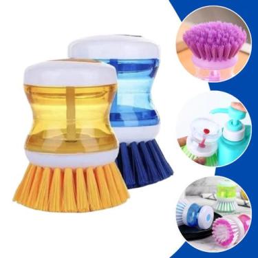 Imagem de Kit 2 Escova Lava Louça Com Porta Dispenser De Detergente Sabão Sabone