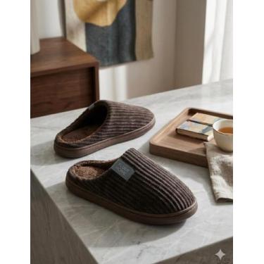 Imagem de Pantufa Adulto Aveludada Unissex Pantufa Super Confortável Com Solado 